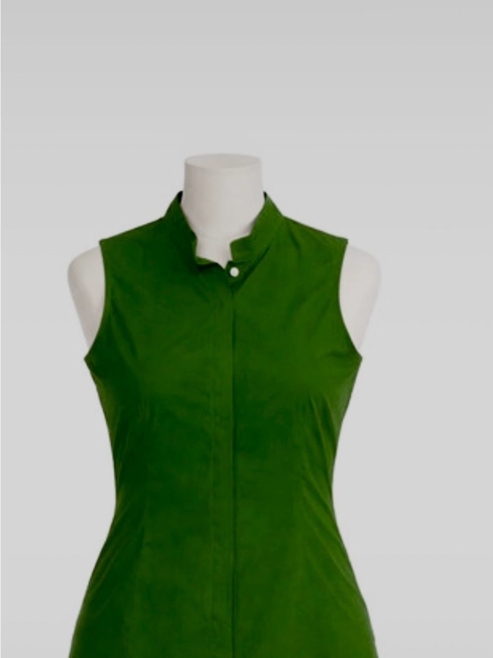 Talbots Sleeveless Green Mandarin Collar Women's Top-sz M